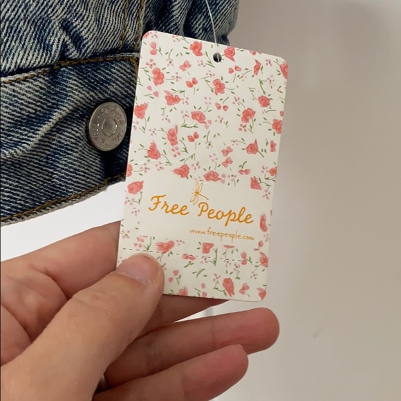 Free People Wild Ones Faux Shearling Denim Jacket - Picture 4 of 7